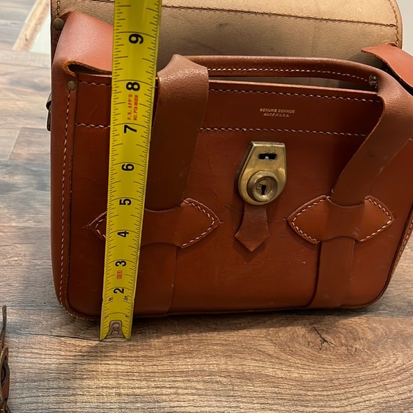 1950 Genuine Cowhide Camera Bag Multi-Use Handbag Vintage Leather Tote USA - Picture 15 of 16
